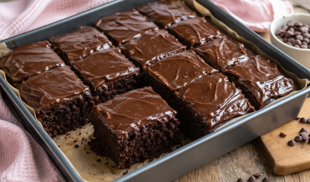 A classic chocolate traybake