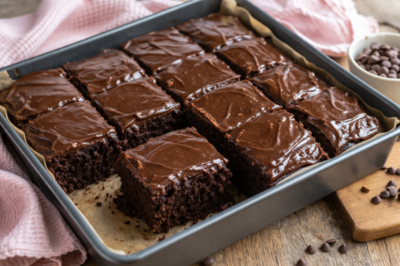A classic chocolate traybake